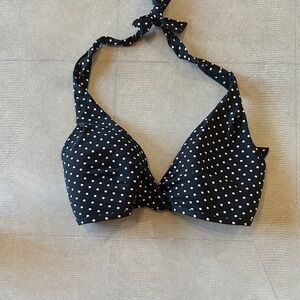 Lauren Ralph Lauren Navy and White Polka Dot Bikini Top